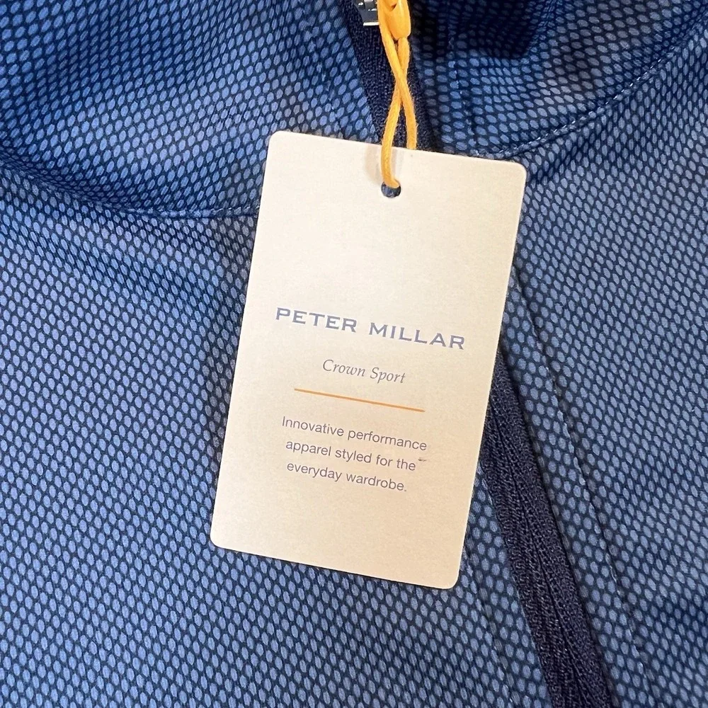 Peter Millar Birdseye Perth Golf Performance 1/4 Zip 2025 Ryder Cup Small Navy⛳️